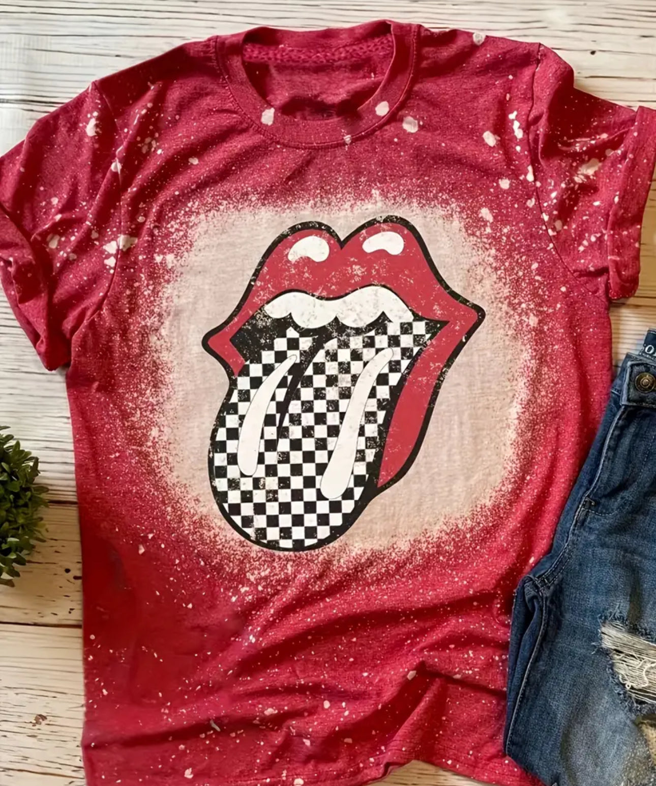 Checkered Tongue Tee Shirt