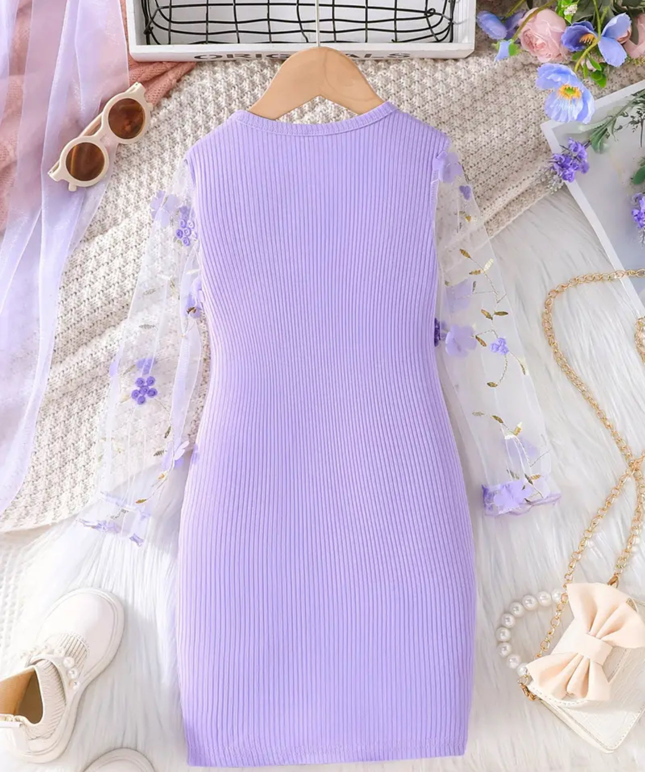 Girls Floral Sleeve Dress