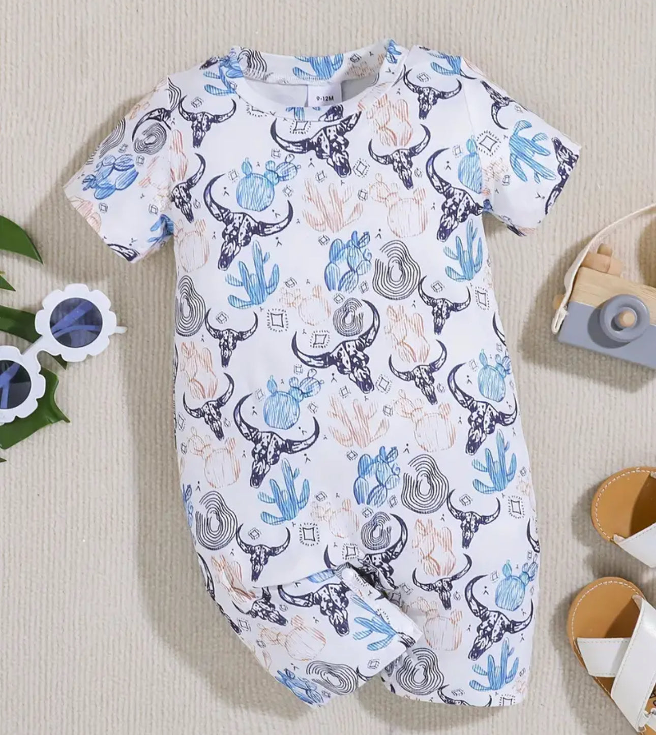 Infant Blue Western Onesie