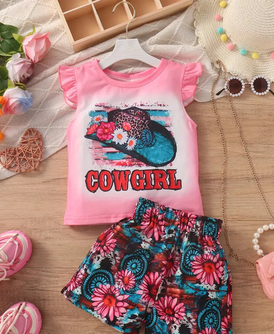 Girls Cowgirl Short Set